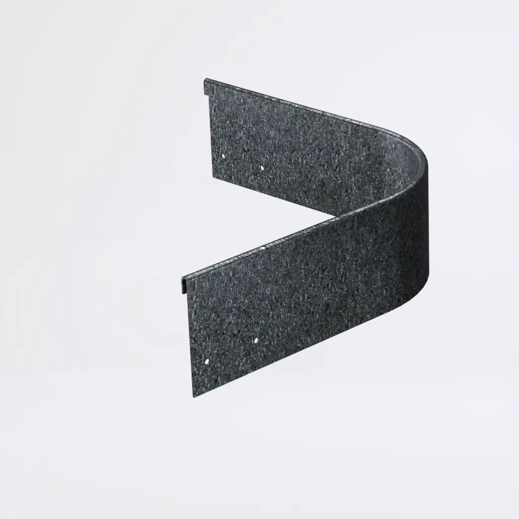 Round corner piece 100mm profile 90 degrees 305mm x 305mm Gal Lip Inside (With Connector & 4 x Screws)