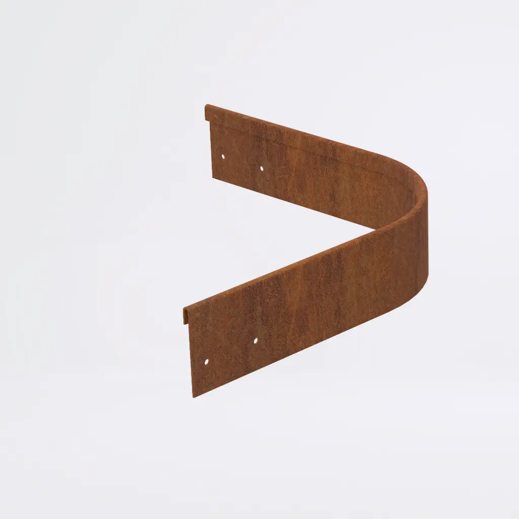 Round corner piece 75mm profile 90 degrees 305mm x 305mm Redcor Lip Inside 2.0 (With Connector & 4 x Screws)