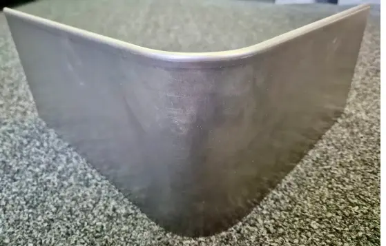 Round corner piece 100mm profile 90 degrees 305mm x 305mm Redcor Lip Inside (With Connector & 4 x Screws)