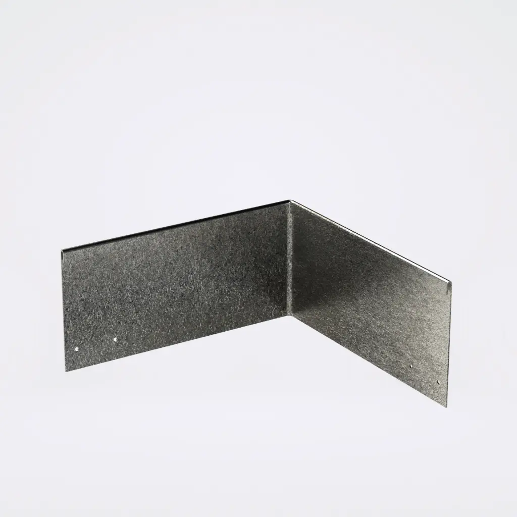Corner piece 150mm profile 90 degrees 305mm x 305mm Galv Lip Inside (With Connector & 4 x Screws)
