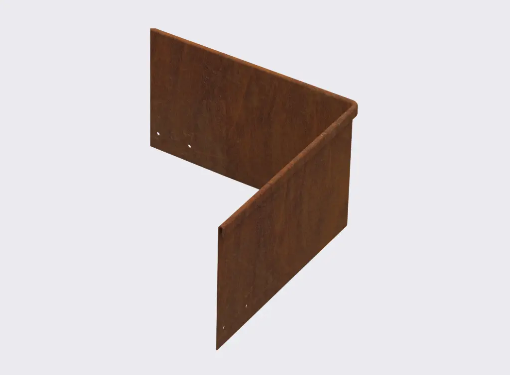 Corner piece 150mm profile 90 degrees 305mm x 305mm Redcor Lip Outside 2.0 (With Connector & 4 x Screws)
