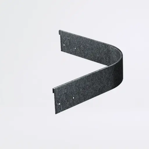 [ROUNDCORNERG75IN] Round corner piece 75mm profile 90 degrees 305mm x 305mm Gal Lip Inside (With Connector & 4 x Screws)