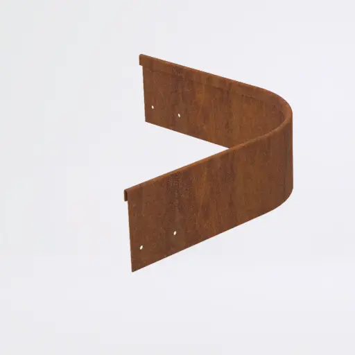 [ROUNDCORNERRC100IN2.0] Round corner piece 100mm profile 90 degrees 305mm x 305mm Redcor Lip Inside 2.0 (With Connector & 4 x Screws)