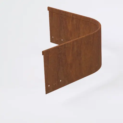 [ROUNDCORNERRC150IN2.0] Round corner piece 150mm profile 90 degrees 305mm x 305mm Redcor Lip Inside 2.0 (With Connector & 4 x Screws)