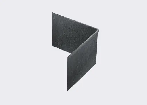 [CNRG230OUT] Corner piece 230mm profile 90 degrees 305mm x 305mm Galvanised Lip Outside (including Connector, 4 Screws & 2 Rivets)