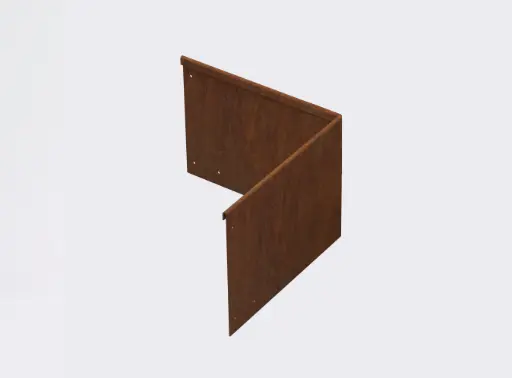 [CNRRC230IN] Corner piece 230mm profile 90 degrees 305mm x 305mm Redcor Lip Inside (including Connector, 4 Screws & 2 Rivets)