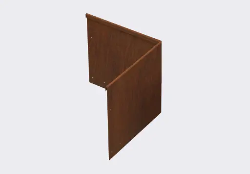 [CNRRC290IN] Corner piece 290mm profile 90 degrees 305mm x 305mm Redcor Lip Inside (including Connector, 4 Screws & 2 Rivets)